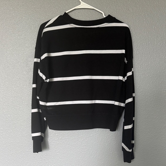 Lululemon Athletica Black and White Striped Sweatshirt - Picture 3 of 3
